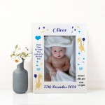 Nursery Picture Frames Baby Boy Birth Details Personalised 7x5