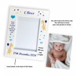 Nursery Picture Frames Baby Boy Birth Details Personalised 7x5