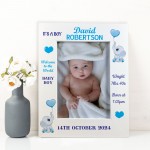 BABY BOY Nursery Picture Frames Birth Details Personalised 7x5