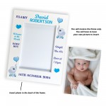 BABY BOY Nursery Picture Frames Birth Details Personalised 7x5