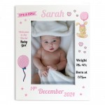 BABY GIRL Nursery Picture Frames Birth Details Personalised 7x5 