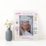 BABY GIRL Nursery Picture Frames Birth Details Personalised 7x5 