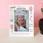 Welcome To The World Baby Girl Personalised Baby Photo Frame