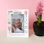 Welcome To The World Baby Girl Personalised Baby Photo Frame