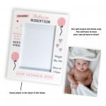 Welcome To The World Baby Girl Personalised Baby Photo Frame