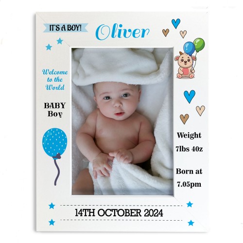 Nursery Picture Frame For Baby Boy Photo Frame Personalised