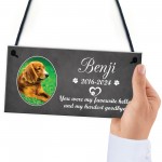 Personalised Dog Memorial Pet Loss Plaque with Photo and Text