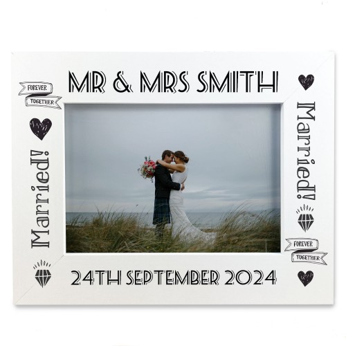 Personalised Wedding Frame Gift For Couple Newly Married Gift