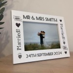 Personalised Wedding Frame Gift For Couple Newly Married Gift