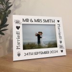 Personalised Wedding Frame Gift For Couple Newly Married Gift