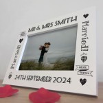 Personalised Wedding Frame Gift For Couple Newly Married Gift