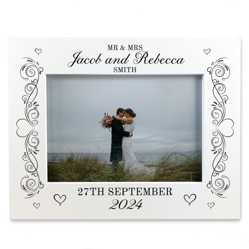 Wedding Picture Frame Personalised Gift For Couple Newly Married