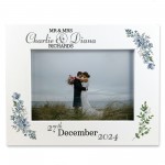 Wedding Day Photo Frame Gift With Floral Leaves Personalised