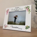 Personalised Mr & Mrs Wedding Picture Frame Gift Pink Floral