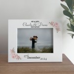 Personalised Mr & Mrs Wedding Photo Frame Gift With Pink Floral