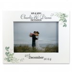 Personalised Wedding Photo Frame Gift Floral Leaves Wedding Gift