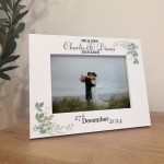 Personalised Wedding Photo Frame Gift Floral Leaves Wedding Gift