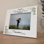 Personalised Wedding Photo Frame Gift Floral Leaves Wedding Gift