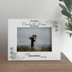 Personalised Wedding Photo Frame Gift Floral Leaves Wedding Gift