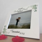 Personalised Wedding Photo Frame Gift Floral Leaves Wedding Gift