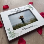 Personalised Wedding Photo Frame Gift Floral Leaves Wedding Gift