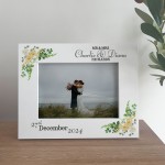 Personalised Wedding Picture Frame Gift With Floral Leaves