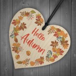 Wooden Autumn Sign Hello Autumn Sign Autumn Accessories Heart