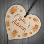 Wooden Autumn Sign Hello Autumn Sign Hello Autumn Gifts Heart