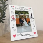 Personalised Wedding Day Photo Frame Gift For Mr And Mrs Couple