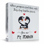 Anniversary Wedding Gift for Him And Her MY PENGUIN Plaque