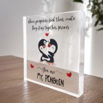 Anniversary Wedding Gift for Him And Her MY PENGUIN Plaque