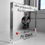 Anniversary Wedding Gift for Him And Her MY PENGUIN Plaque