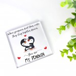 Anniversary Wedding Gift for Him And Her MY PENGUIN Plaque