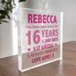 Personalised Freestanding Block 16th Birthday Gift For Daughter