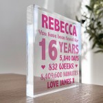 Personalised Freestanding Block 16th Birthday Gift For Daughter