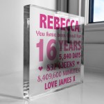 Personalised Freestanding Block 16th Birthday Gift For Daughter