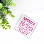 Personalised Freestanding Block 16th Birthday Gift For Daughter