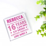 Personalised Freestanding Block 16th Birthday Gift For Daughter