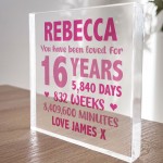 Personalised Freestanding Block 16th Birthday Gift For Daughter