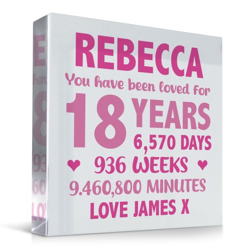 Personalised Freestanding Block 18th Birthday Gift For Daughter