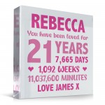 Personalised Freestanding Block 21st Birthday Gift For Daughter