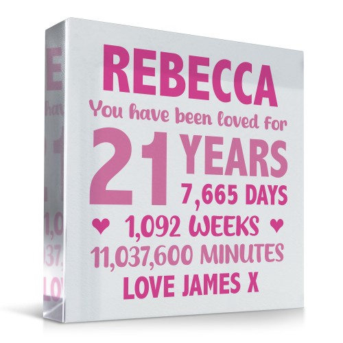 Personalised Freestanding Block 21st Birthday Gift For Daughter