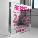 Personalised Freestanding Block 21st Birthday Gift For Daughter