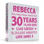 Personalised Freestanding Block 30th Birthday Gift For Daughter