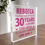 Personalised Freestanding Block 30th Birthday Gift For Daughter