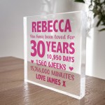 Personalised Freestanding Block 30th Birthday Gift For Daughter