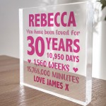 Personalised Freestanding Block 30th Birthday Gift For Daughter