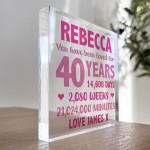 Personalised Freestanding Block 40th Birthday Gift For Mum