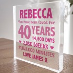 Personalised Freestanding Block 40th Birthday Gift For Mum