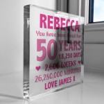 Personalised Freestanding Block 50th Birthday Gift For Mum Nan